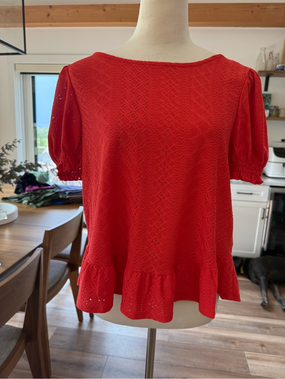 W5 Red Short Sleeve Top